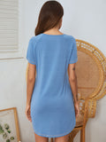 Round Neck Short Sleeve Lounge Dress 