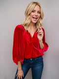V-Neck Three-Quarter Sleeve Blouse 