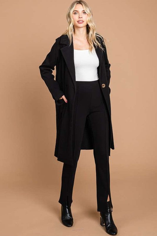 Culture Code Double Breast Lapel Collar Coat 