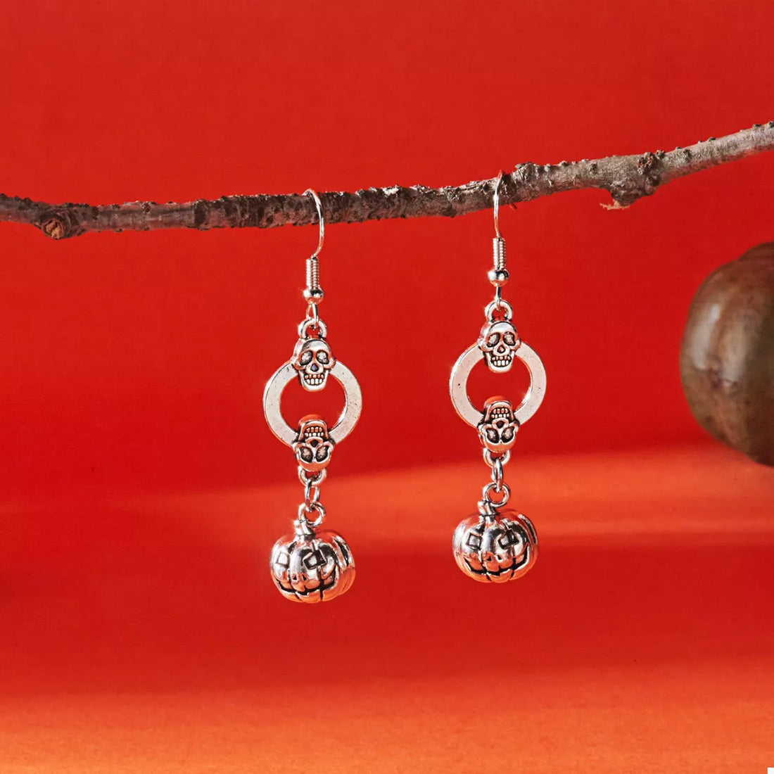 Halloween Pumpkin Dangle Earrings 
