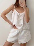 Tie Front Cami and Shorts Lounge Set Lingerie & Nightwear