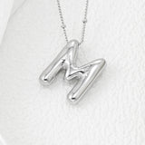 Copper Bubble Letter Pendant Necklace 