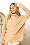 BiBi Checkered Round Neck Thumbhole Long Sleeve Top 