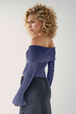 Double Take Ribbed Off-Shoulder Zip Up Long Sleeve Cardigan 