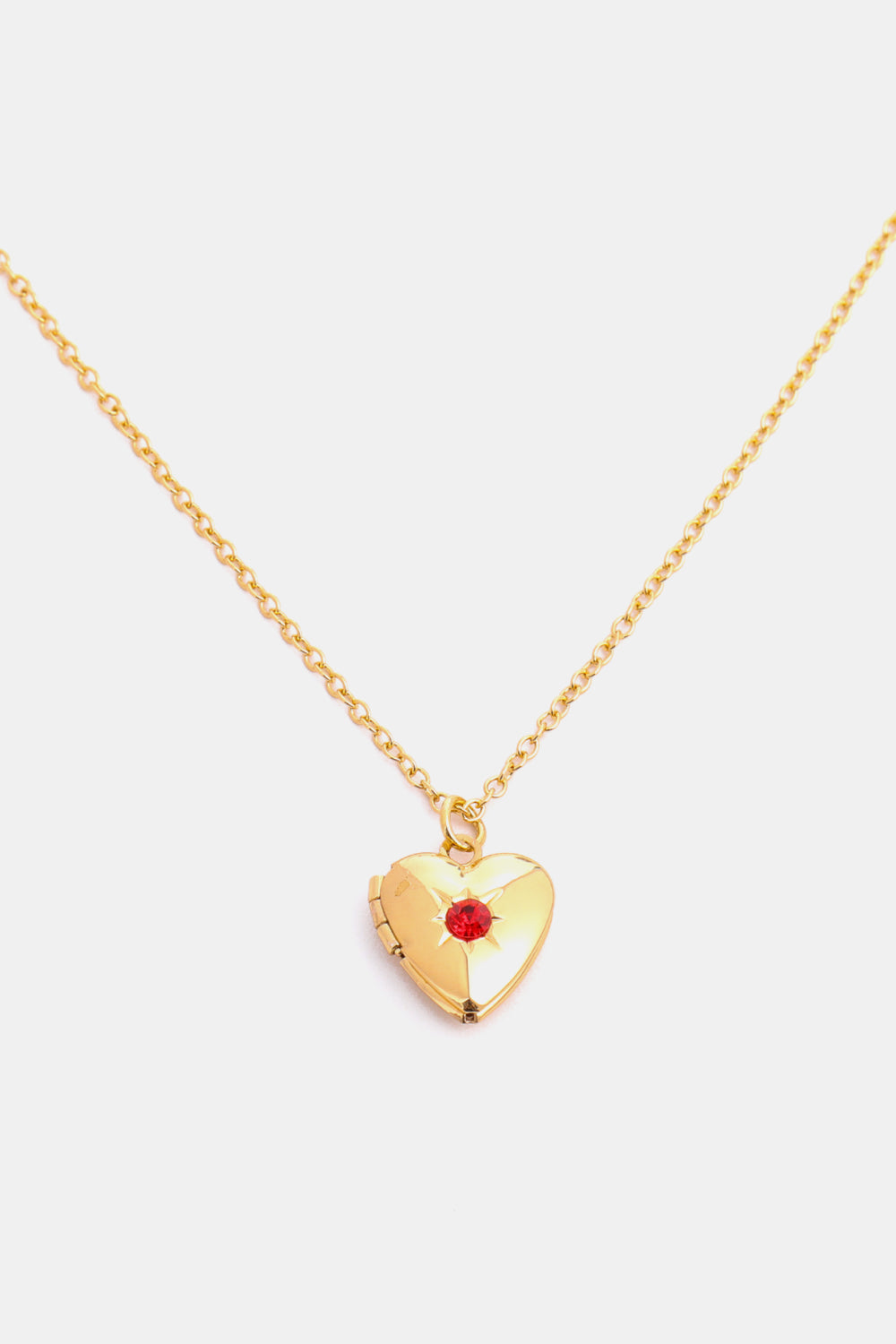 Zircon Heart Shape 14K Gold-Plated Pendant Necklace 