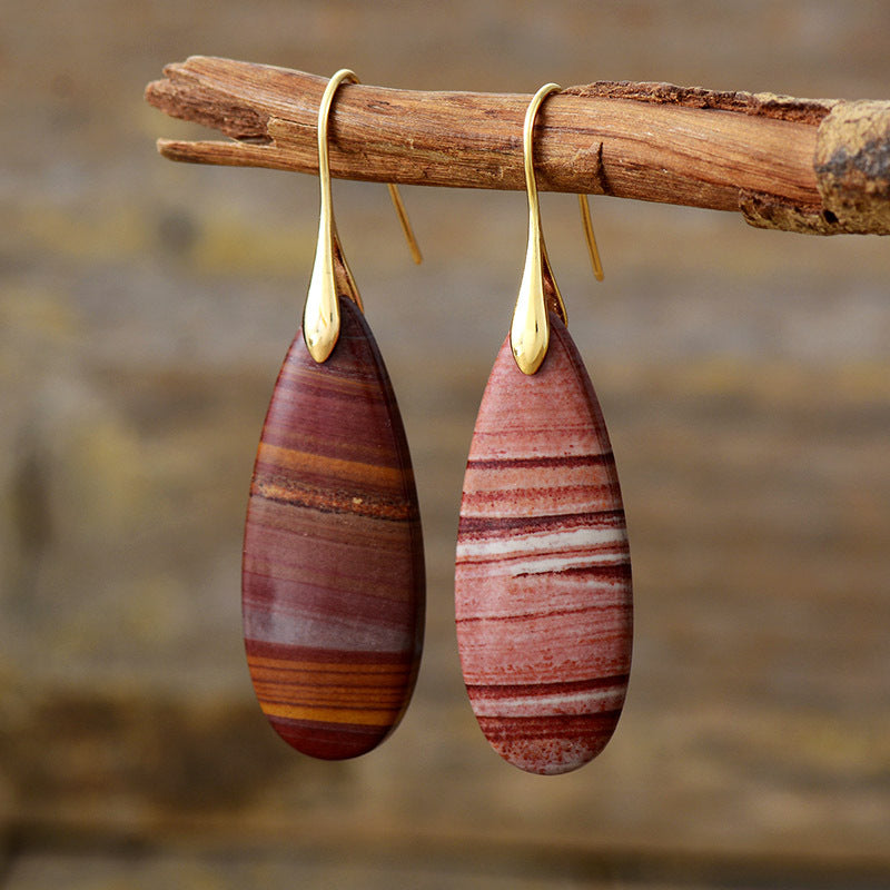 Natural Stone Waterdrop Shape Earrings 