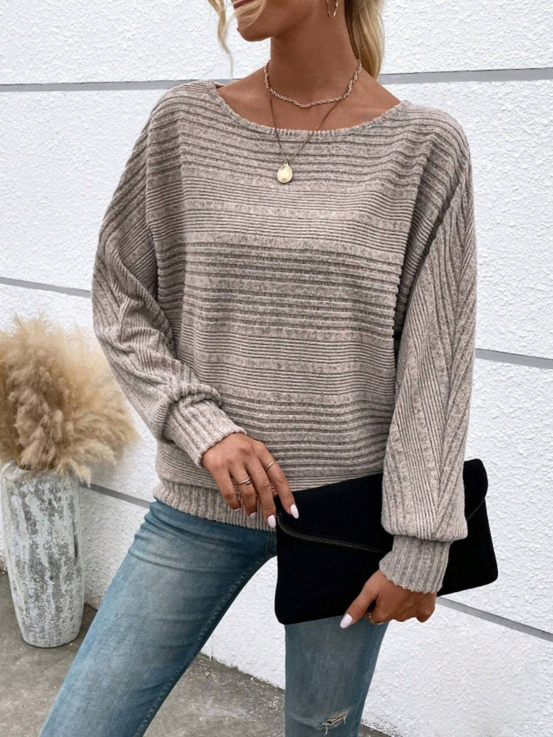 Full Size Round Neck Long Sleeve Top 