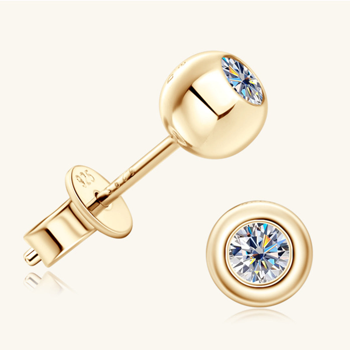 Moissanite 925 Sterling Silver Stud Earrings 