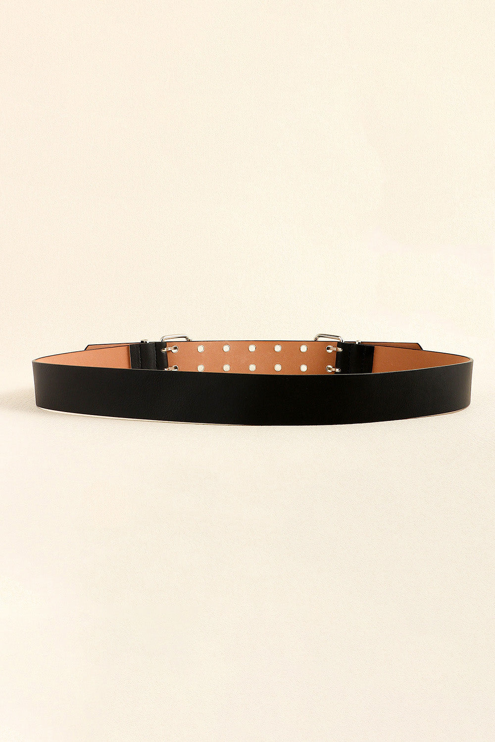 PU Leather Two Row Eyelet Belt 
