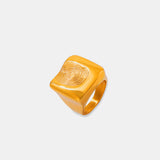 Titanium Steel Fingerprint Signet Ring 