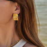 Geometric Stainless Steel Gold-Plated Earrings 