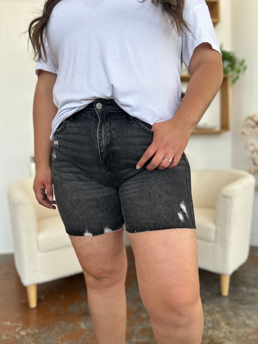 Judy Blue Full Size High Waist Rigid Magic Denim Shorts 