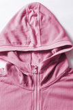 Waffle-Knit Pocketed Zip Up Hooded Jacket 