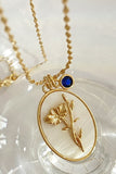 Flower Shell Pendant Copper Necklace 