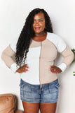 Double Take Color Block Exposed Seam Top 
