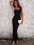 Devine Spaghetti Strap Bodyline Maxi Dress Dresses