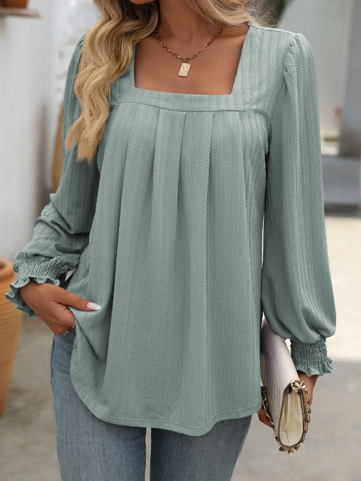 Mandy Square Neck Long Sleeve Top 