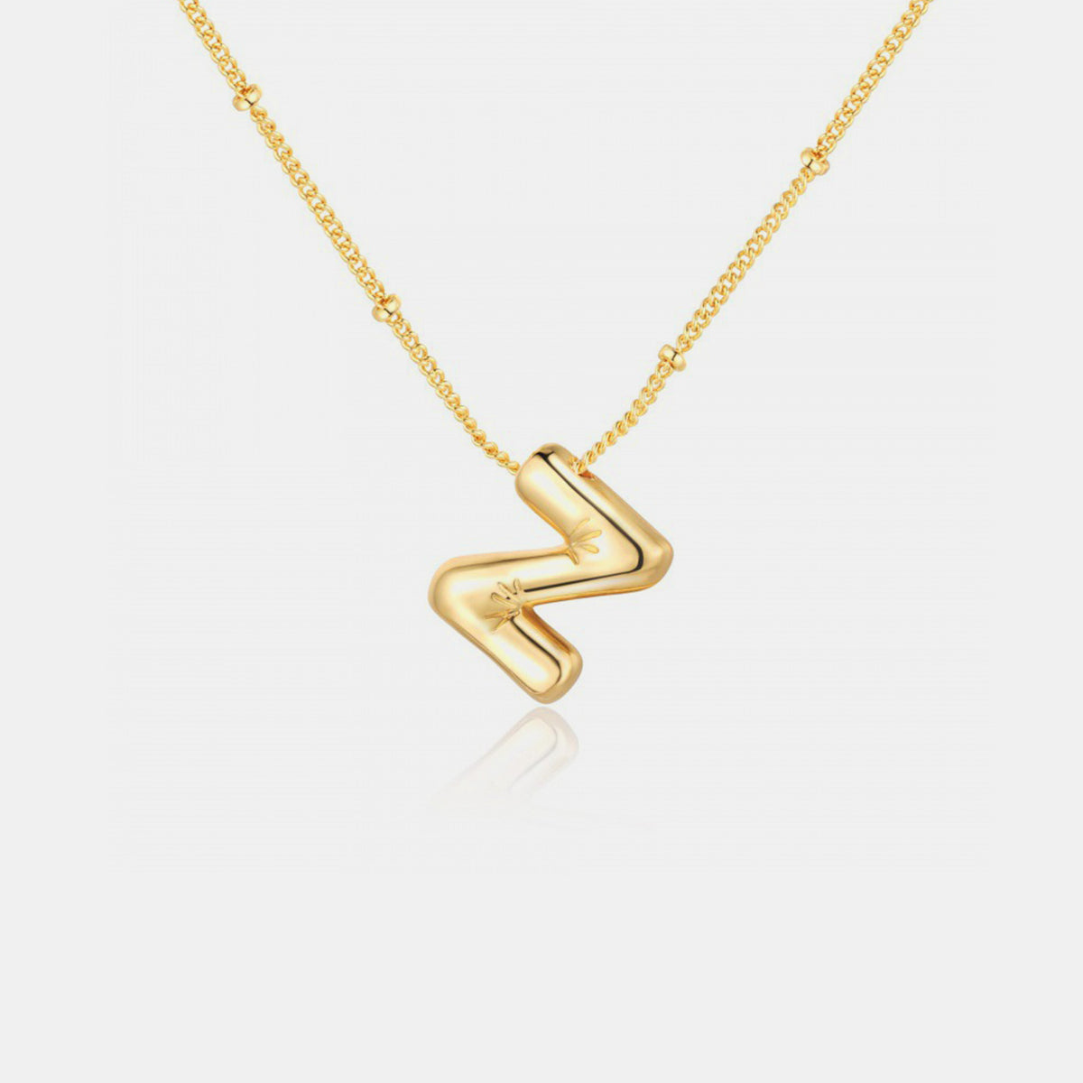 Gold-Plated Bubble Initial Necklace 