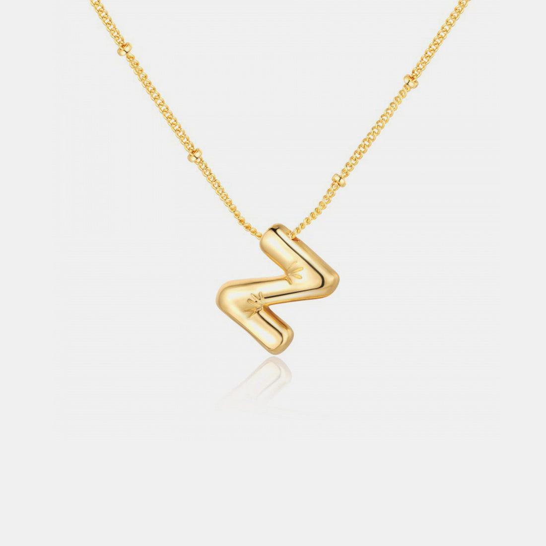 Gold-Plated Bubble Initial Necklace 