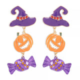 Halloween 18K Gold-Plated Alloy Pumpkin Earrings 