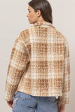 HYFVE Plaid Collared Neck Boucle Jacket with Pockets 