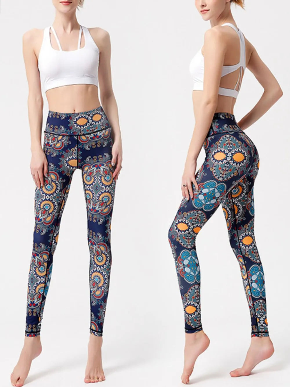 Printed High Waist Active Leggings 