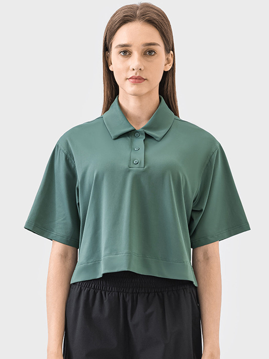 Millennia Half Button Short Sleeve Active T-Shirt 