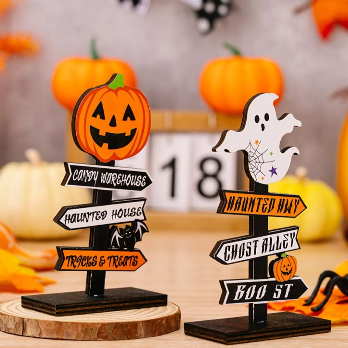 Halloween Wooden Signpost Ornaments 