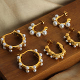 Synthetic Pearl 18K Gold-Plated Earrings 
