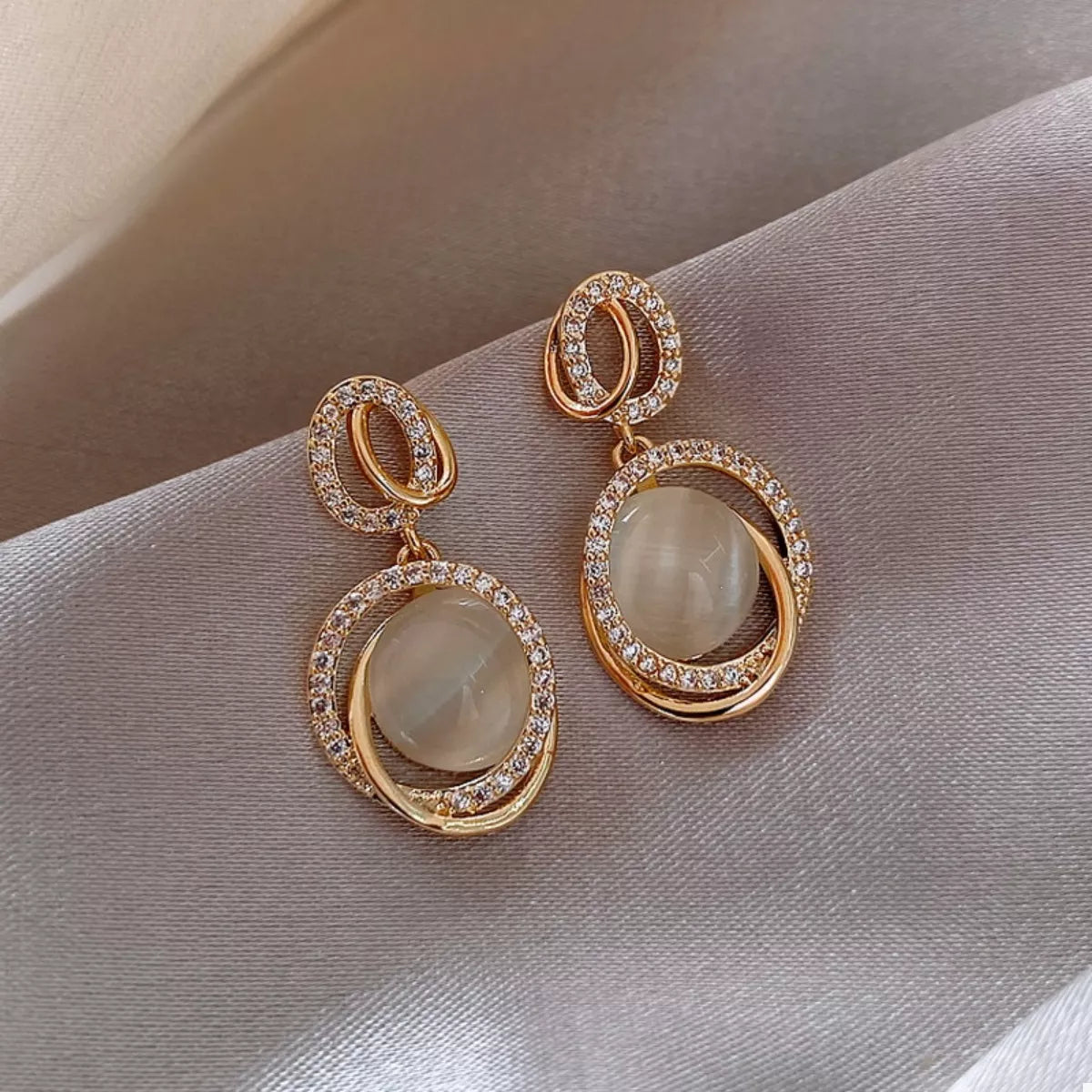 18K Gold-Plated Dangle Earrings 