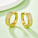 Moissanite 925 Sterling Silver Huggie Earrings 