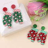 Christmas Holiday Santa Dangle Earrings 