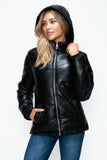 How Dare U Pocketed Zip Up Puffer Jacket with Removable Hood 