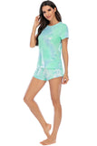 Tie-Dye Round Neck Short Sleeve Top and Shorts Lounge Set Lingerie & Nightwear