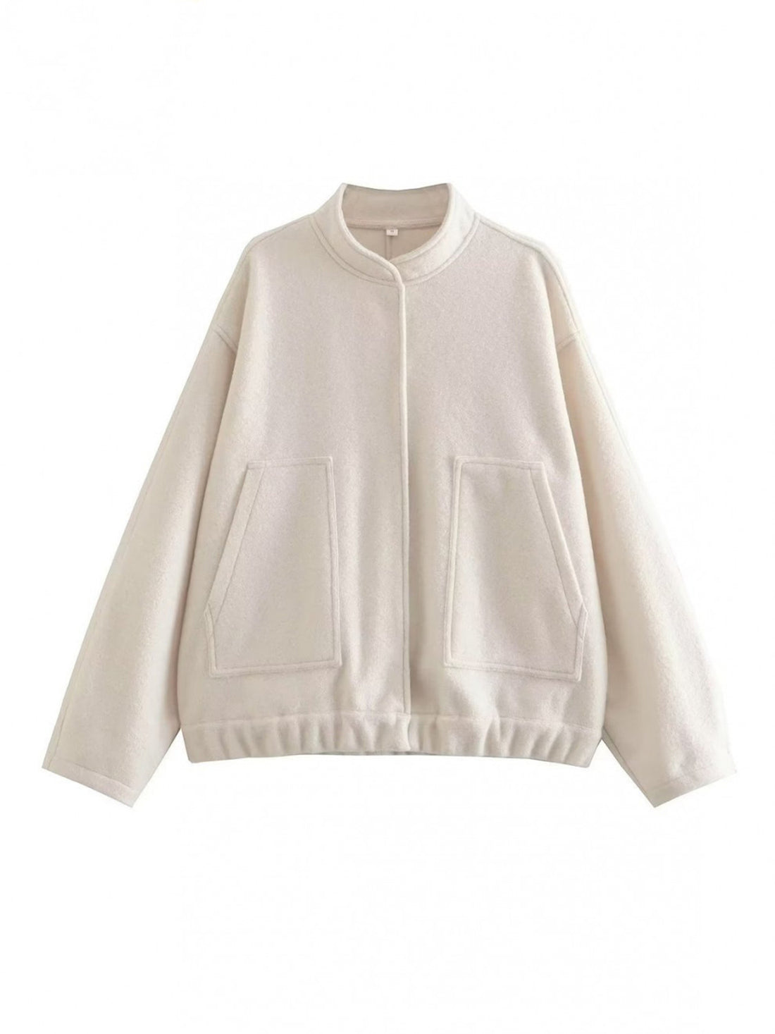 Full Size Snap Down Drop Shoulder Jacket 