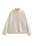 Full Size Snap Down Drop Shoulder Jacket 