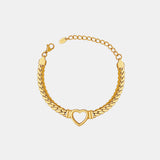 Titanium Steel Cutout Heart Bracelet 