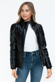 Snobbish Pocketed Zip Up Turtleneck Puffer Jacket 