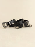 Double Buckle PU Leather Belt 