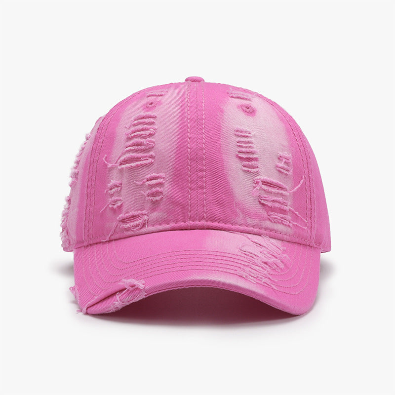 Distressed Adjustable Cotton Baseball Cap 