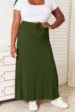 Double Take Full Size Soft Rayon Drawstring Waist Maxi Skirt 