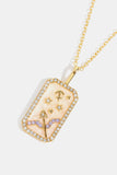 Rhinestone Constellation Pendant Copper Necklace 