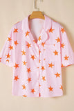 Star Print Short Sleeve Shirt and Shorts Set Lingerie & Nightwear