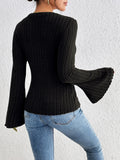 Honey Round Neck Flare Sleeve T-Shirt 