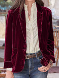 Pocketed Button Up Lapel Collar Blazer 