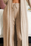 Open Front Long Sleeve Cardigan and Pants Lounge Set Lingerie & Nightwear
