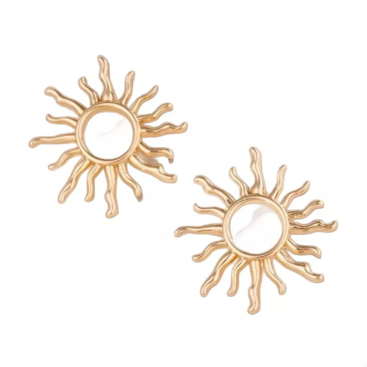 18K Gold-Plated Sun Earrings 