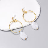 Alloy & Rhinestone Hoop Drop Earrings 