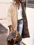 Plus Size Zip Up Sherpa Hooded Coat 