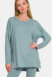 Zenana Full Size Brushed Microfiber Top and Leggings Lounge Set 